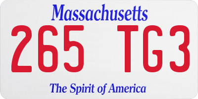 MA license plate 265TG3