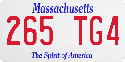 MA license plate 265TG4