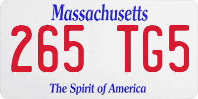 MA license plate 265TG5