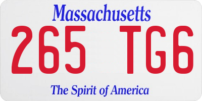 MA license plate 265TG6