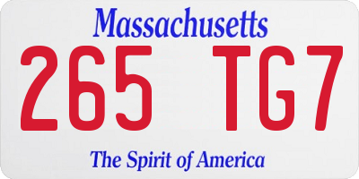 MA license plate 265TG7