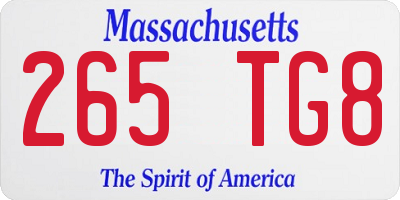 MA license plate 265TG8