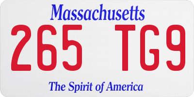 MA license plate 265TG9