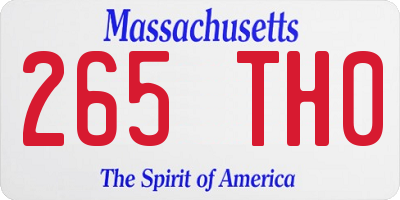 MA license plate 265TH0