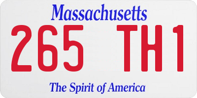 MA license plate 265TH1