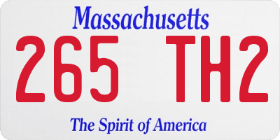 MA license plate 265TH2