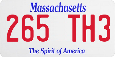 MA license plate 265TH3