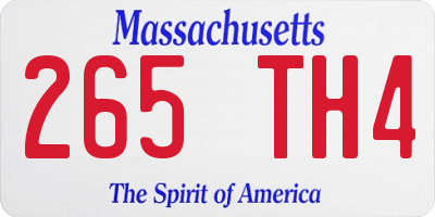 MA license plate 265TH4