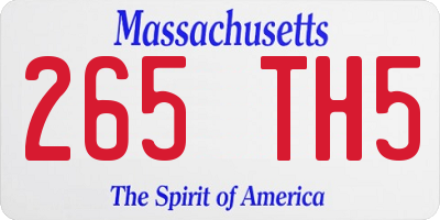 MA license plate 265TH5