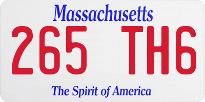 MA license plate 265TH6