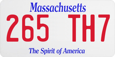MA license plate 265TH7