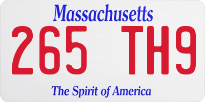 MA license plate 265TH9