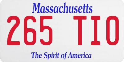 MA license plate 265TI0