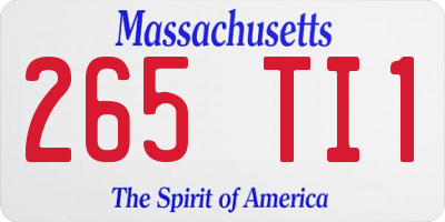 MA license plate 265TI1