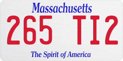 MA license plate 265TI2