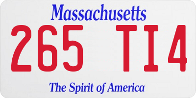 MA license plate 265TI4