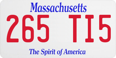 MA license plate 265TI5
