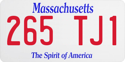 MA license plate 265TJ1