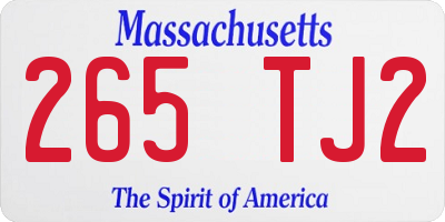 MA license plate 265TJ2