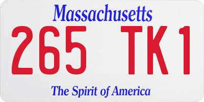 MA license plate 265TK1