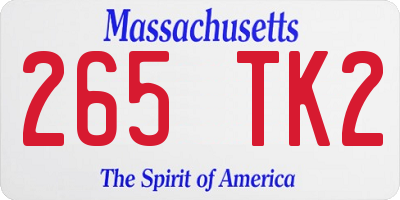 MA license plate 265TK2