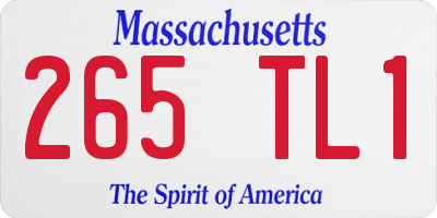 MA license plate 265TL1