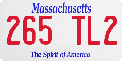 MA license plate 265TL2