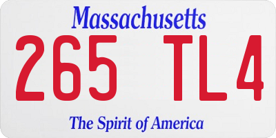 MA license plate 265TL4