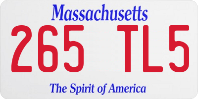 MA license plate 265TL5