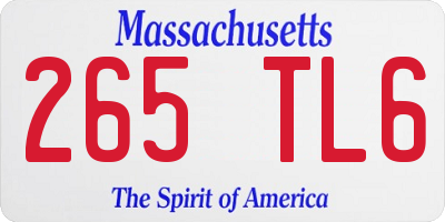 MA license plate 265TL6