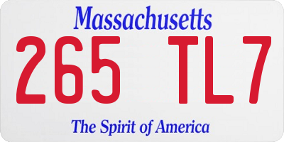 MA license plate 265TL7