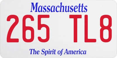 MA license plate 265TL8