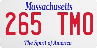 MA license plate 265TM0