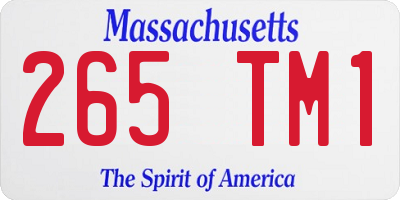 MA license plate 265TM1