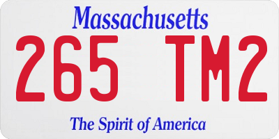 MA license plate 265TM2
