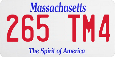 MA license plate 265TM4