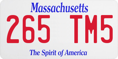 MA license plate 265TM5