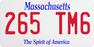 MA license plate 265TM6