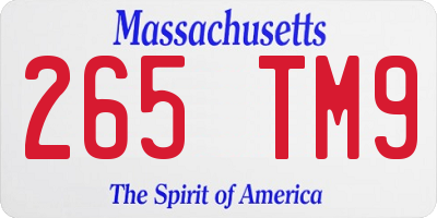 MA license plate 265TM9