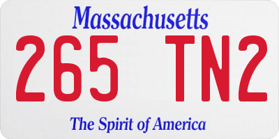 MA license plate 265TN2