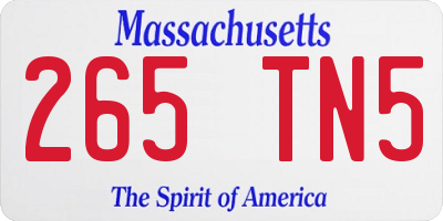 MA license plate 265TN5