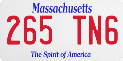 MA license plate 265TN6