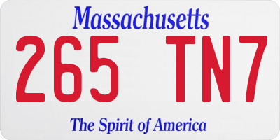 MA license plate 265TN7