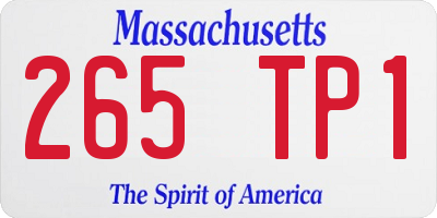 MA license plate 265TP1