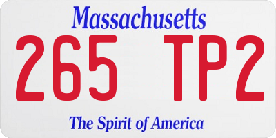 MA license plate 265TP2