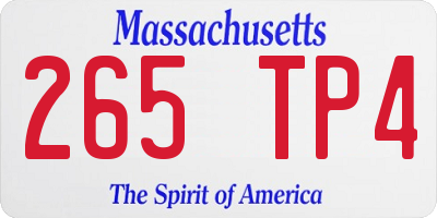 MA license plate 265TP4