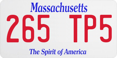 MA license plate 265TP5
