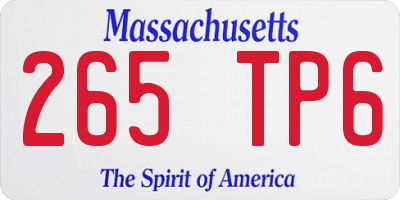 MA license plate 265TP6
