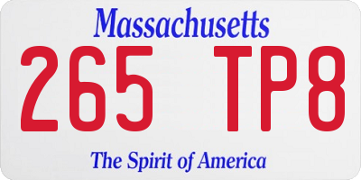 MA license plate 265TP8