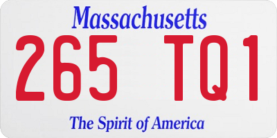 MA license plate 265TQ1